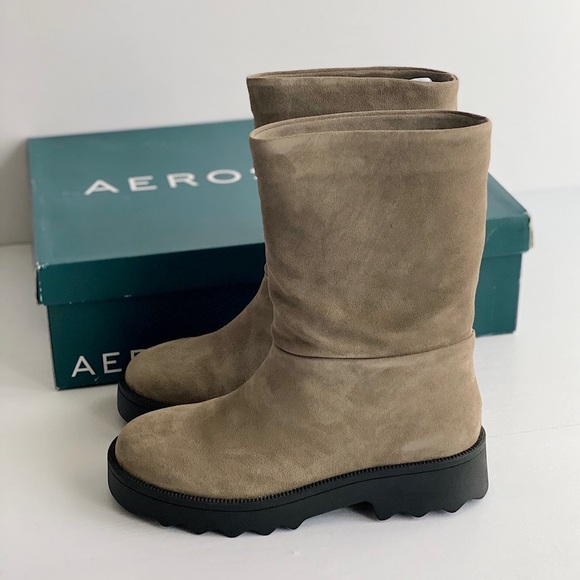 ✨New AEROSOLES Simple Suede Slouchy Short Boots 7.5M - Picture 2 of 10